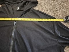 5XL Black Waffle Knit Zip Hoodie Jacket Oversized Unisex Hooded Sweatshirt NWOT