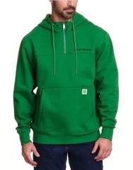 John Deere Men’s Quarter Zip Hoodie Heavyweight Cotton Pullover Small NWT Green
