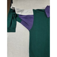 Dunlop Vintage 90s Mens Colorblock Quarter Zip Sweatshirt Green Purple Medium