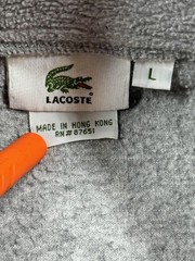 Lacoste Pullover Mens Large Gray Fleece Half Zip Mock Neck 100% Polyester Logo