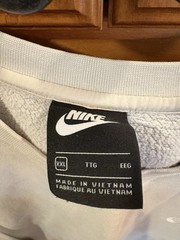 Nike Men’s 2XL Cotton Blend Fleece Crew Neck Pullover Sweatshirt Gray Logo