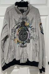Imperious Delf Jacket Y2K Mens 2XL Gray Full Zip Graphic Front Back Hit