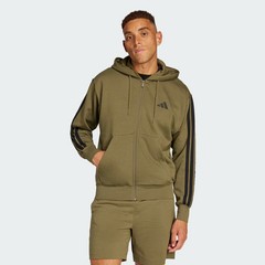 adidas Essentials 3-Stripes Fleece Hoodie Green