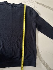 Basic H&M Men’s Navy Blue Knit Crew Neck Pullover Sweatshirt Long Sleeve Medium