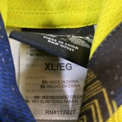 AND1 Basketball Mens XL Blue & Yellow Camo Activewear Pullover Hoodie Sweatshirt
