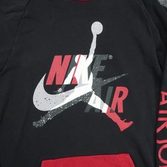 Nike Hoodie Mens Large Black Red Jumpman Classic Pullover Colorblock Jordan
