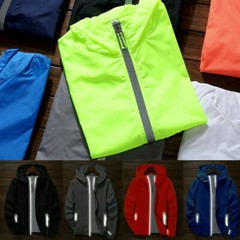 Men Waterproof Wind Breaker Zipper Hoodie Light Jacket Outwear Gym ThinWind Coat