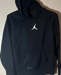 Jordan Dri-FIT Hoodie Teens S Black Pullover Long Sleeve Jumpman Logo