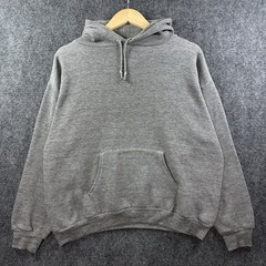 VTG 70s Sportswear Raglan Hoodie Sweatshirt L Gray Tri Blend Made In USA Rayon