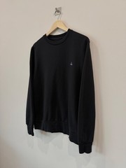 Vivienne Westwood Sweatshirt Orb Logo Black Basic Pullover Men’s Size S