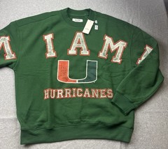 Hollister University of Miami Hurricanes Boxy Graphic Crew Sweatshirt Size M NWT