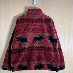 For Seasons Sweater Adult Size Large Red Long Sleeve Men’s Fleece Zip Up