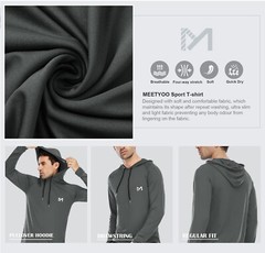 Men’s Athletic Shirt Workout Running Long/Short Sleeve Shirts Hoods Quick Cry
