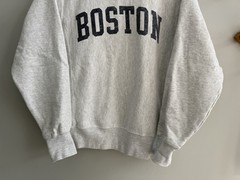 Champion Reverse Weave Boston Pullover Sweatshirt Adult Sz S Heather Light Gray