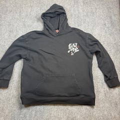 Black Hoodie XL White Graphic Colorful Patterned Sleeve