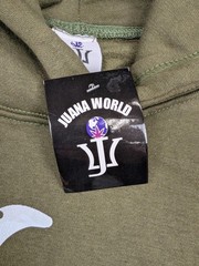 Juana World Hoodie Mens Small Green Walking Blunt Graphic Pullover Marijuana New