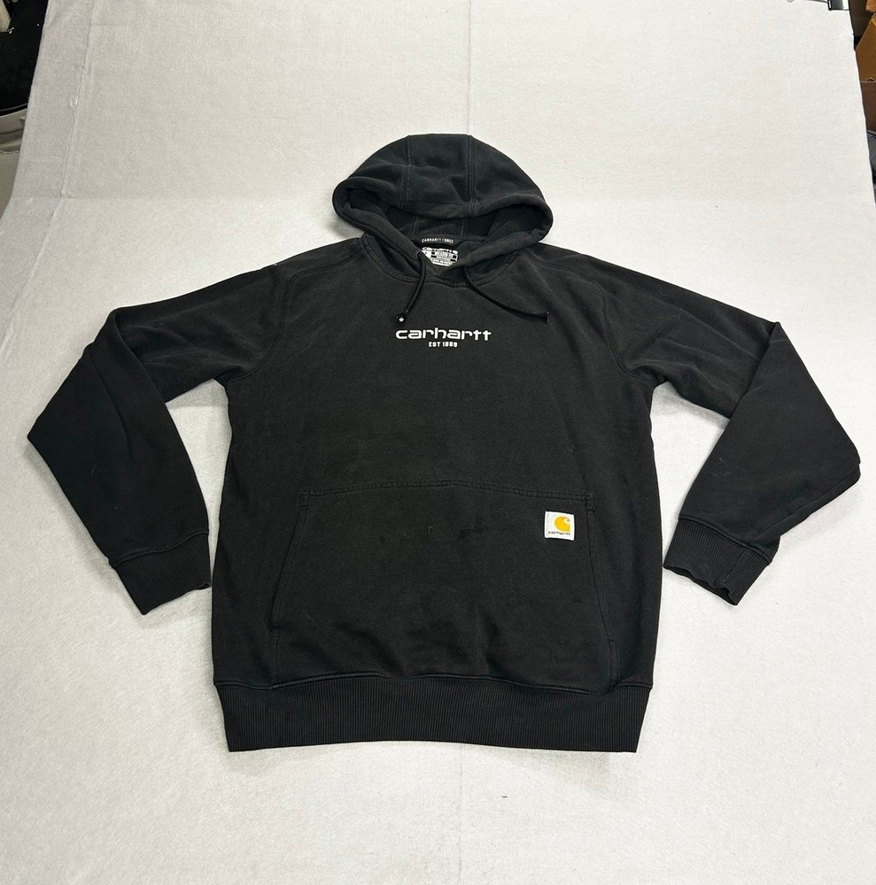 Carhartt Force Mens Relaxed Fit Lightweight Logo Graphic Hoodie 105569-BLK Small