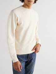 **Tom Ford Luxury Men’s Modal Sweatshirt – Beige White – Size 46 IT – New**