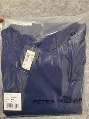 NWT Peter Millar Crown Crafted Excursionist Flex Hoodie Blue Merino Wool NEW