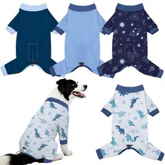 4 Pack Dog Pajamas Pet Costumes Dog Jammies Bodysuits Sweatshirt Adjustable Brea