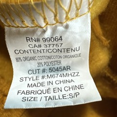 Arbor Collective Mens Small Full Zip Hoodie Yellow Arbor Front Logo