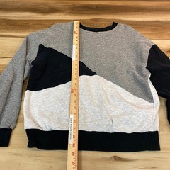 TOPMAN Mens Geometric Colorblock Sweatshirt Crewneck Pullover XXS
