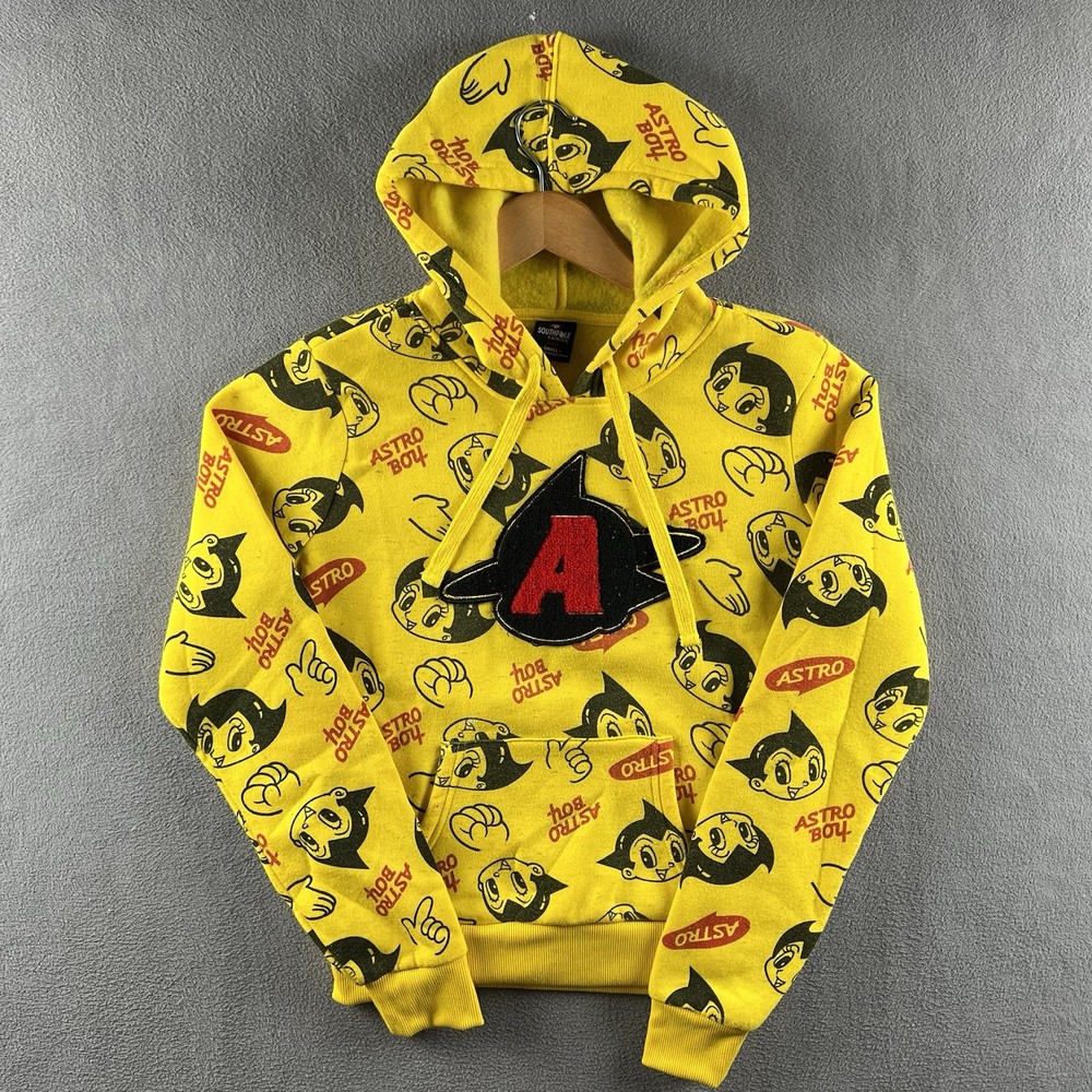 Southpole Astro Boy Hoodie Junior Size Small Yellow AOP Hooded Sweatshirt Boys