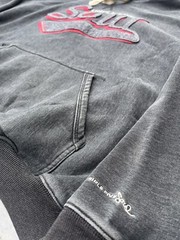 Vintage 00s Triple Five Soul 555 Hoodie Sweatshirt Faded Grey Red Y2K Size L