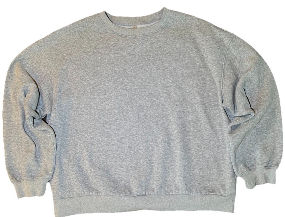 Grey Crewneck Long Sleeve Basic XL Casual Everyday Pullover Sweatshirt Unisex