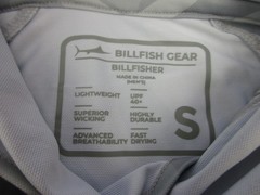 Mens Small Billfish Gear 40+ UPF Hoodie camo pullover fishing gray white