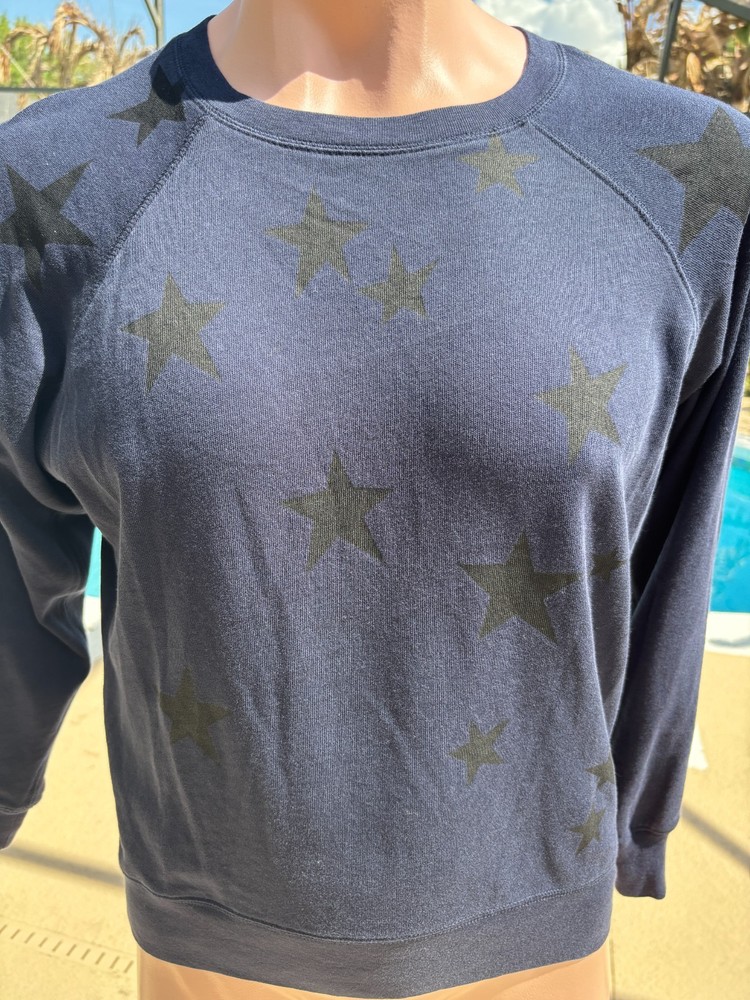 J. Crew Navy Stars Sweatshirt Shirt Mens Blue size XXS