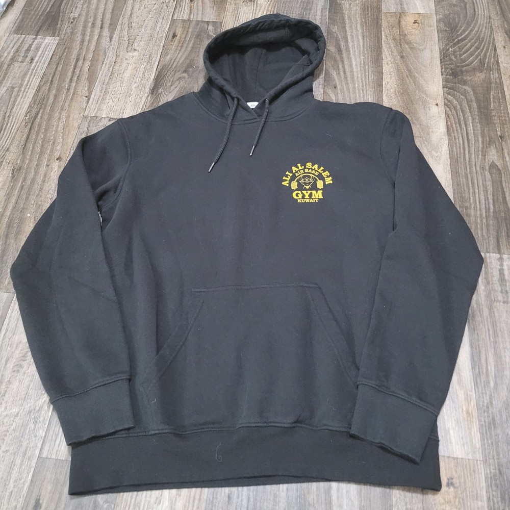 Ali AL Salem Airbase Kuwait Base Gym United States Military Black Hoodie Sz XL
