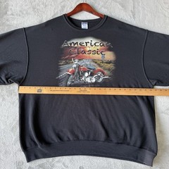Jerzees NuBlend Sweatshirt Mens 2XL American Classic Route 66 Motorcycle Vintage