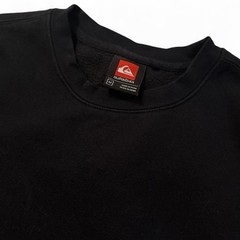 90s Quiksilver Men’s Black Crew Neck Pullover Fleece Cotton Logo Sweatshirt M
