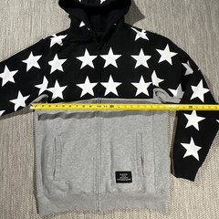 Black Scale Hoodie Men L Full Zip Gray Modern Fit BLVCK SCVLE White Star Jacket