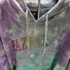 FaZe Clan Men’s Rhinestone Logo Tie Dye Hoodie Sweatshirt Purple Green 2XL