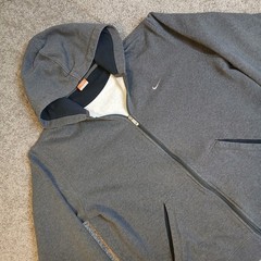 Nike The Athletic Dept Mens Large Gray Full Zip Fleece Hoodie Swoosh Logo