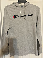 Champion Mens Jersey Pullover Hoodie Oxford Gray Size Medium NWT