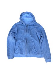 Men’s M Blue Fleece Full Zip Hooded Hoodie Long Sleeve Pockets
