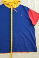 POLO RALPH LAUREN Men’s Size 4X B Sweatshirt Color Block Short-Sleeve Hoodie