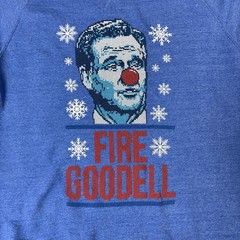J America Sweatshirt Mens Large Blue Crewneck Pullover Fire Goodell Barstool