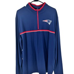NFL Team Apparel New England Patriots Mens XL Navy Blue Quarter Zip Pullover