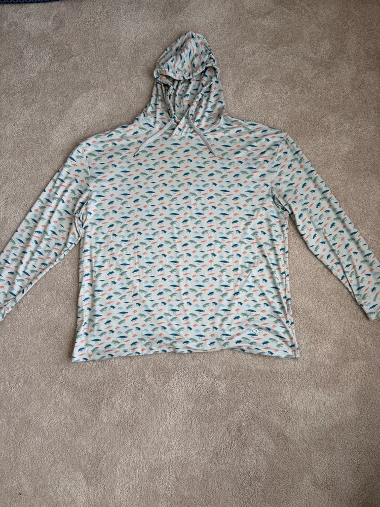 Burlebo AOP Fly Fishing Lures Performance Stretch Golf Hoodie UPF50 Mens 2XL