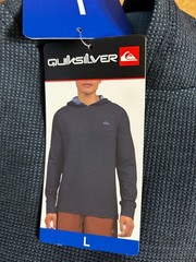 Quiksilver Men’s Textured Pullover Sweater Hoodie Blue Size L