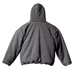 Yeezy Gap Balenciaga Polar Fleece Dark Gray Padded Hoodie Men’s Size 2XL (XXL)