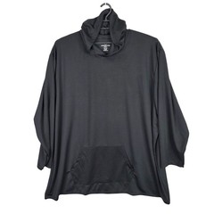 Mens Real Essentials Black Pullover Hoodie Long Sleeve 100% Polyester 5XLT