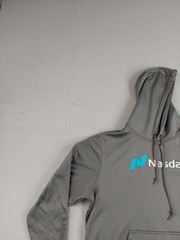 Sport Tek Men Sweatshirt XL Gray Hoodie 100% Polyester Pockets Logo Pullover