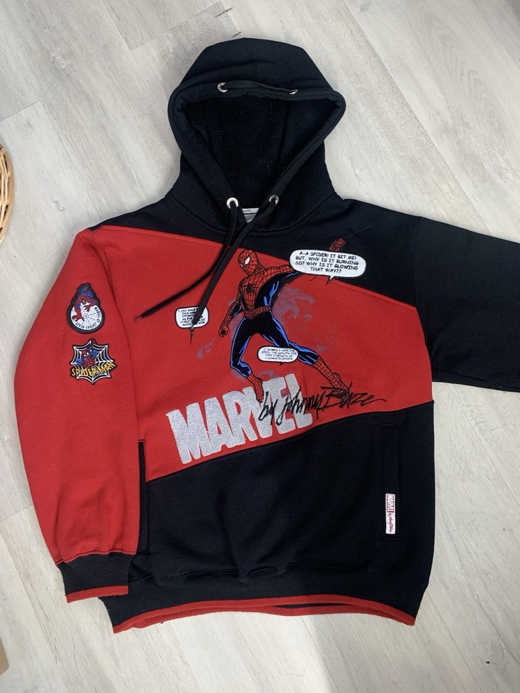 Johnny Blaze Spider-Man Hoodie Size M Marvel Rare Graphic Streetwear