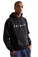 Friends The Television Series Mens F.R.I.E.N.D.S. Pullover Black Hoodie NWT M