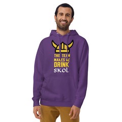 This Team Makes Me Drink Minnesota Skol Unisex Hoodie S,M,L,XL,2X,3X